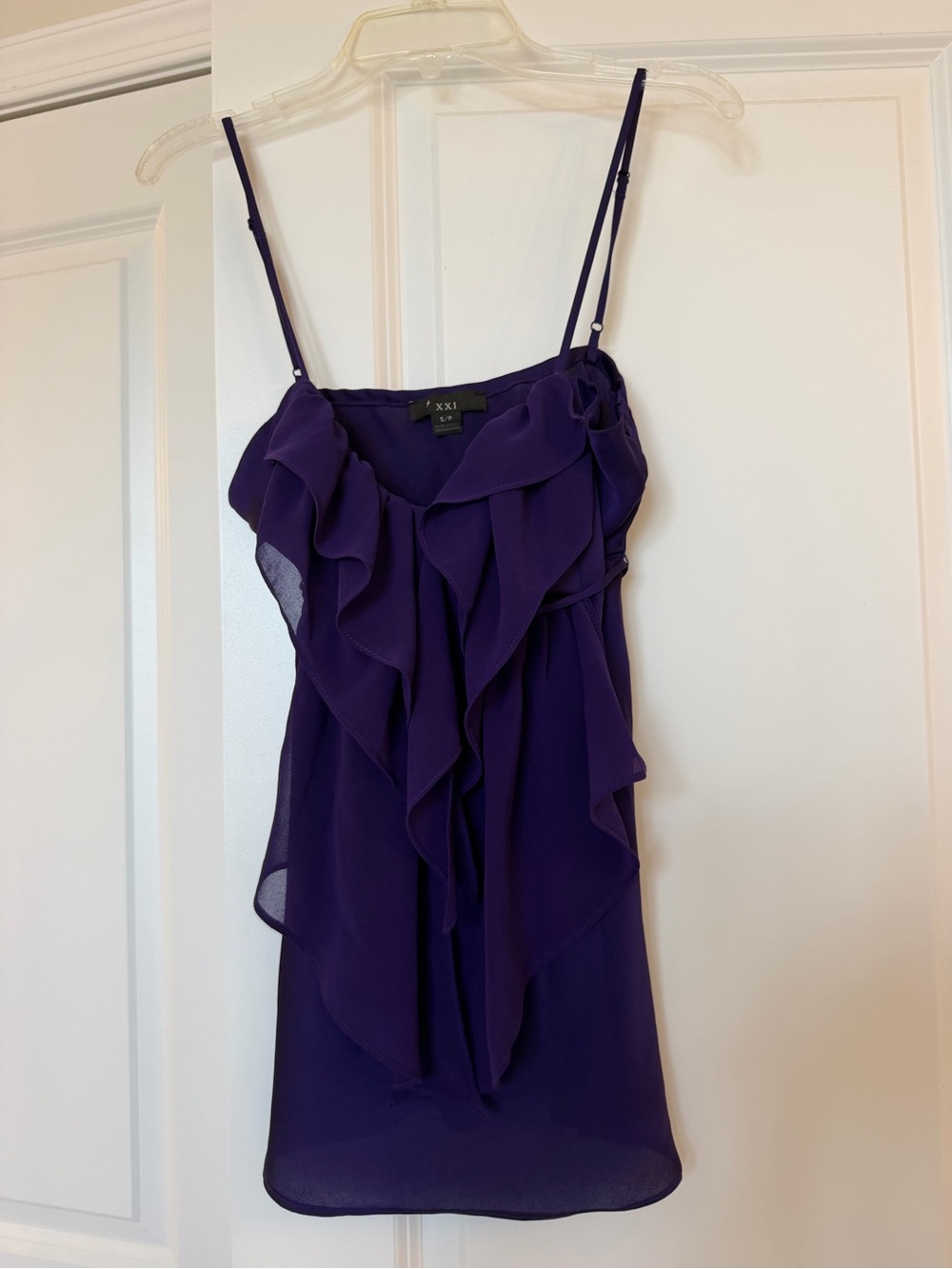Forever 21 Y2K Purple Ruffle Spaghetti Strap Cami
